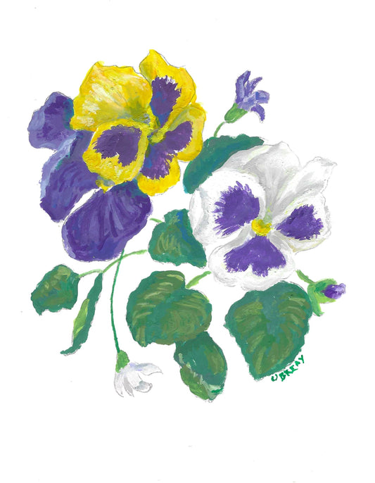 Mini-Artworks: "April's Pansies"